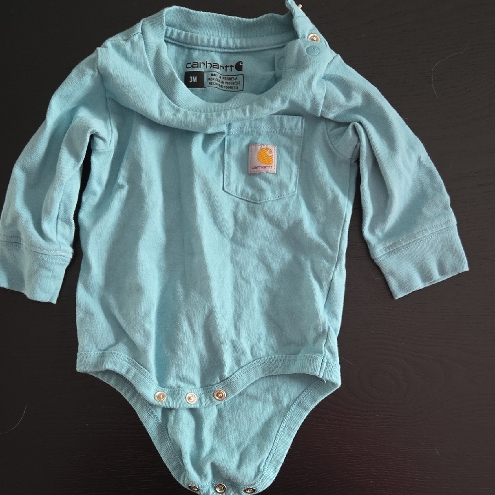 Carhartt Light Blue Infant Onesie with Pocket